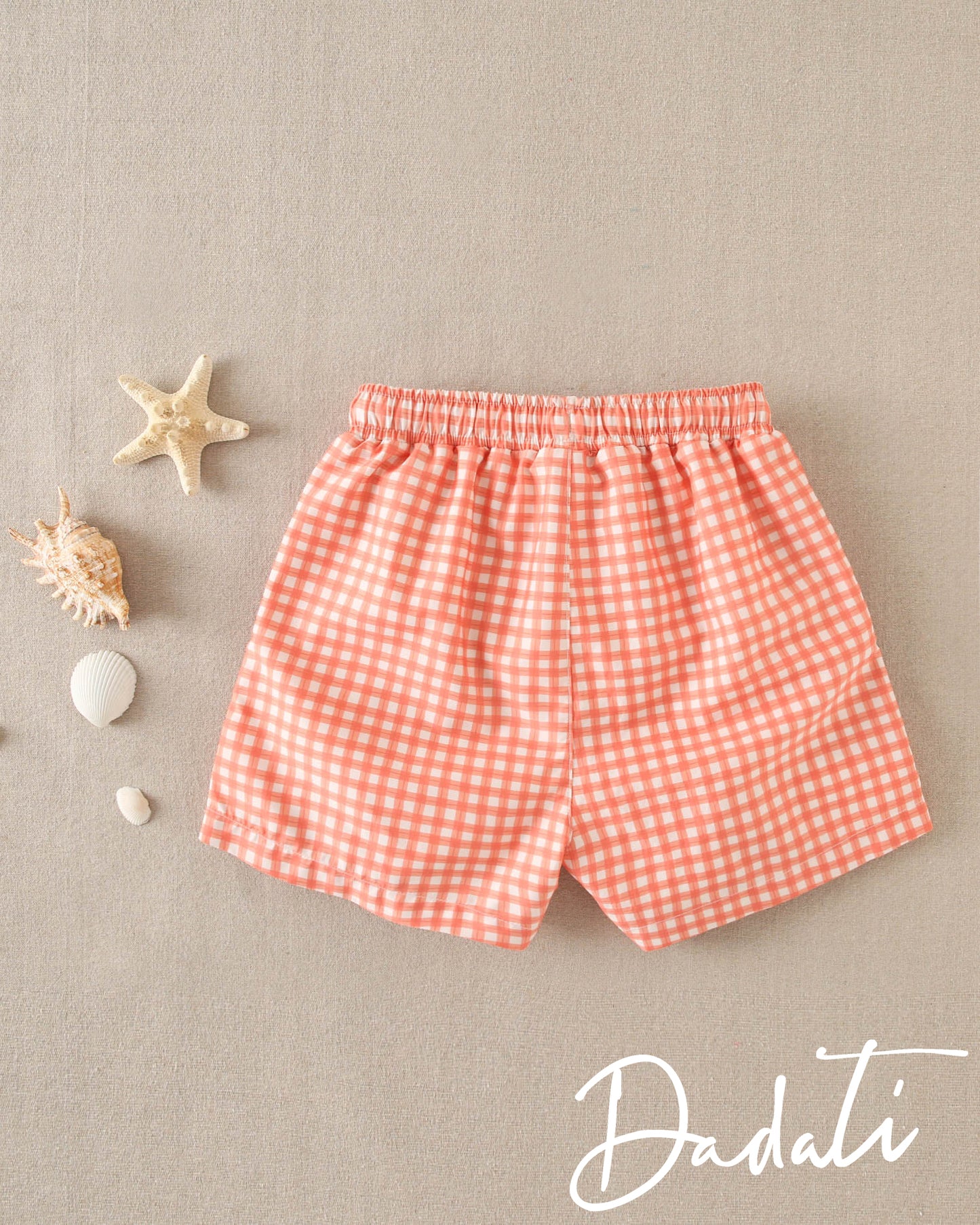 Traje de Bano Nino Vichy Naranja