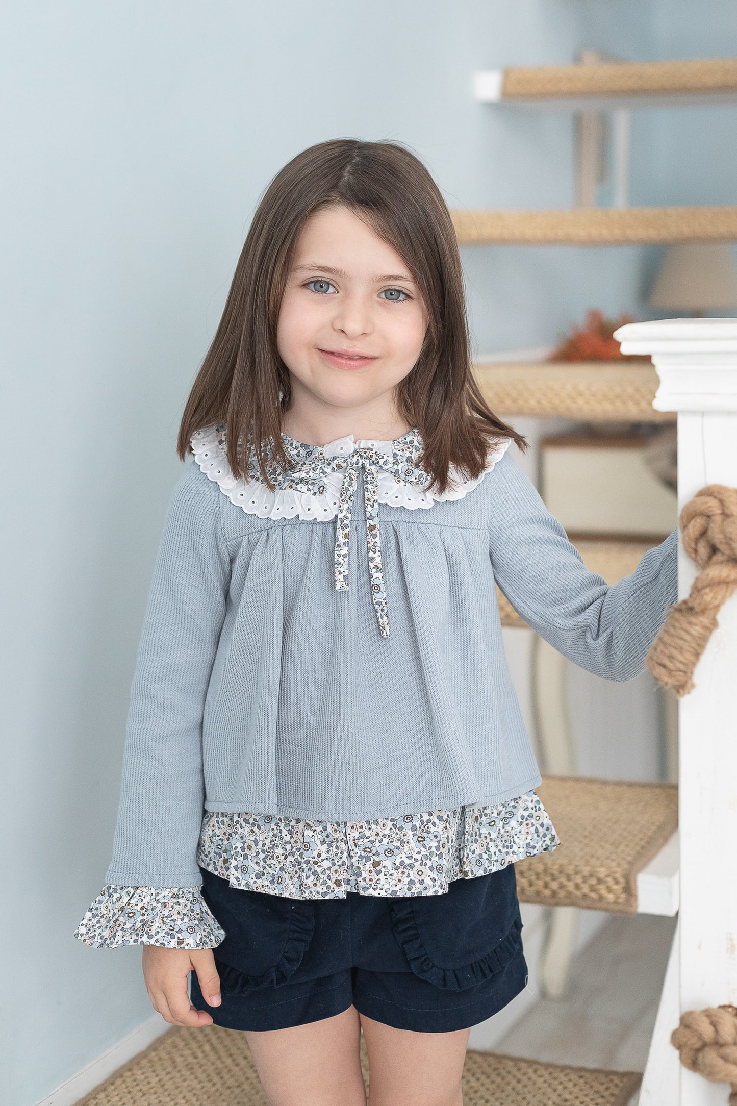 Conjunto Short Azul Nublado