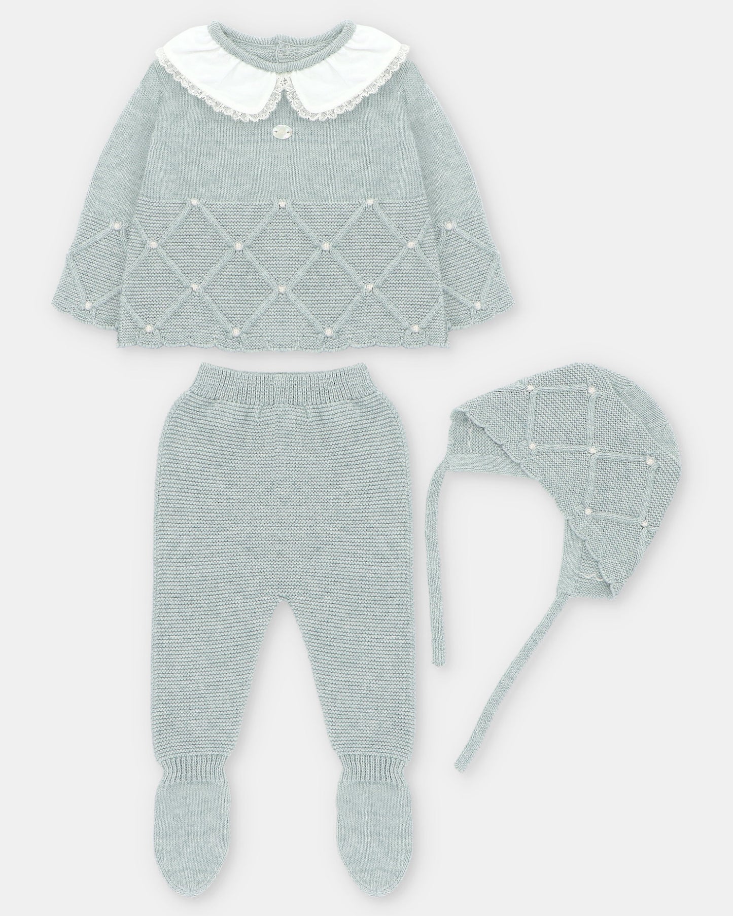 Conjunto Tejido Niña York (Rosa)