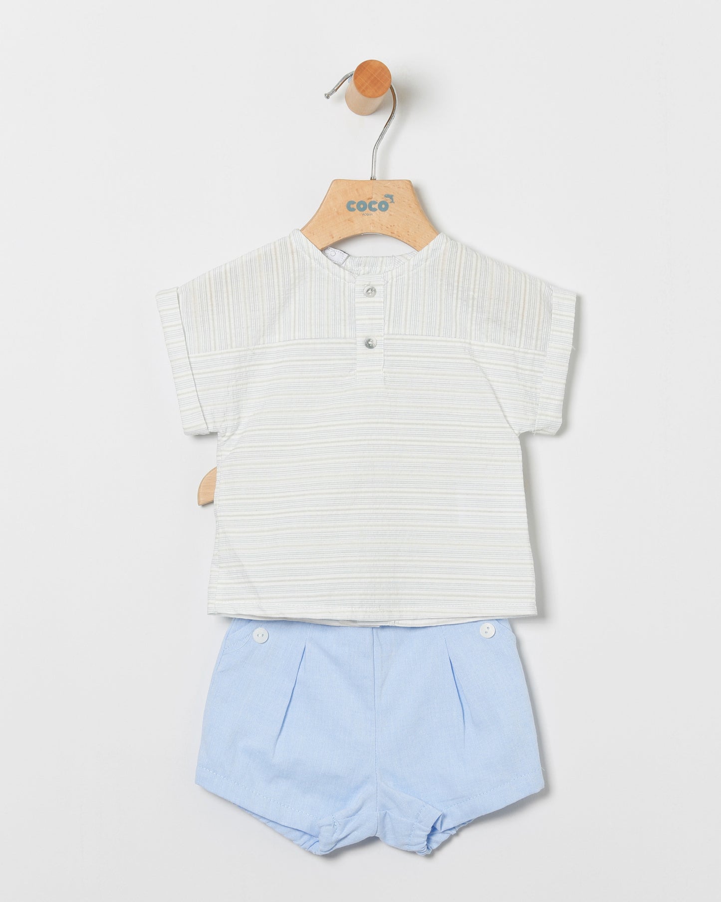 Conjunto Rayas Celeste