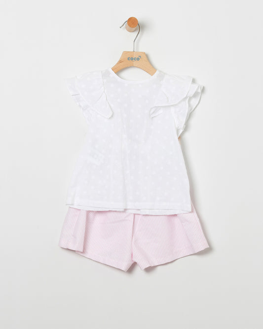 Short Set Rayas Rosa
