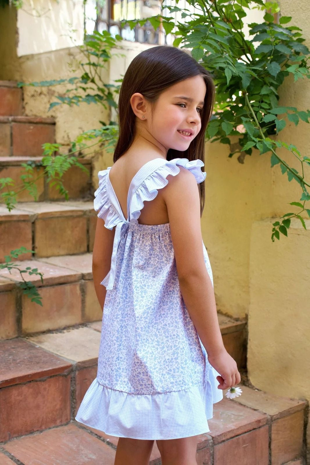 Vestido Flores Celeste
