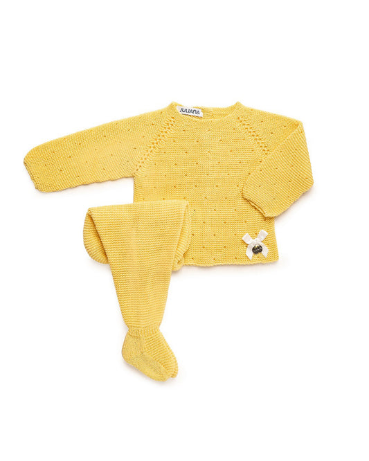 Conjunto 3 Piezas Calado Lazo Amarillo