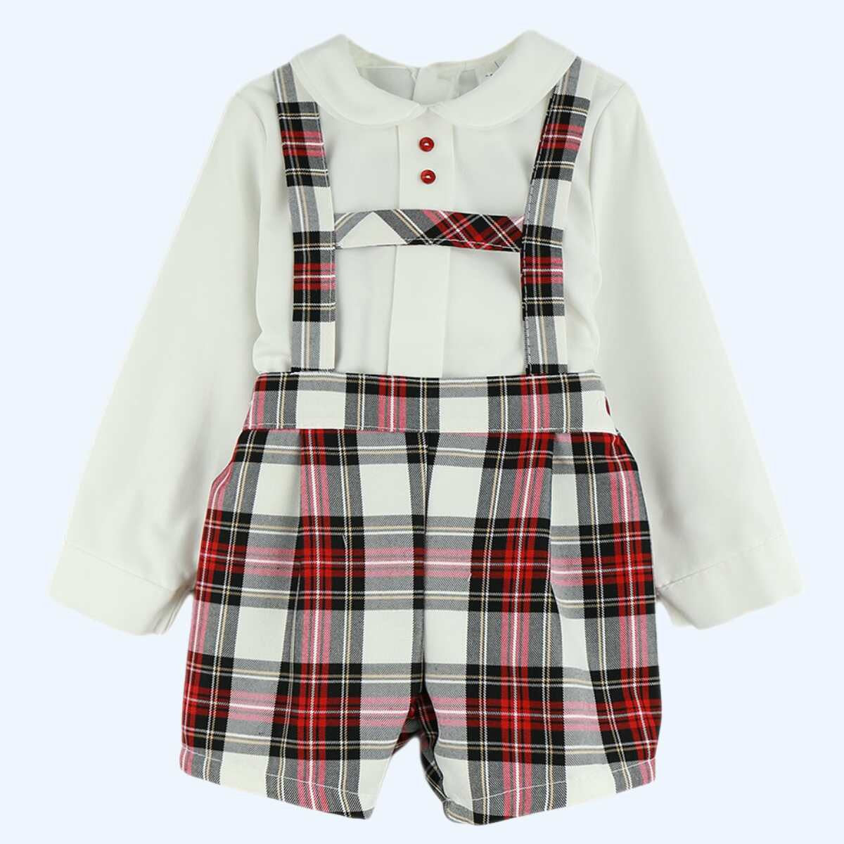 Conjunto Peto Cuadros y Camisa Baby Ferr