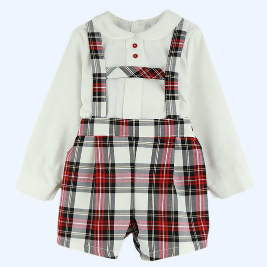 Conjunto Peto Cuadros y Camisa Baby Ferr