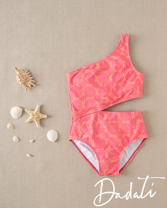 Traje de Baño Niña Retro Fucsia