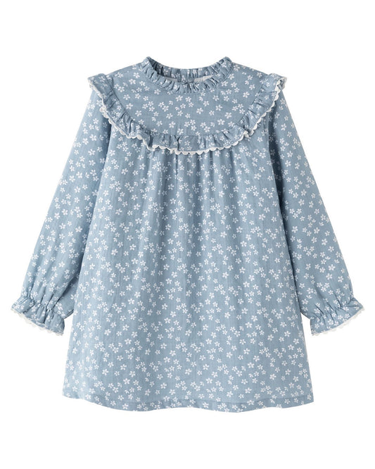Vestido Floral Azul Niña