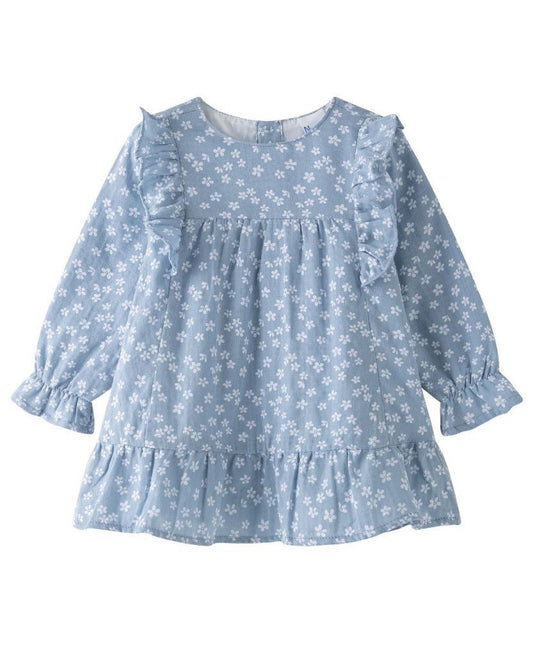 Vestido Floral Azul Bebe Niña