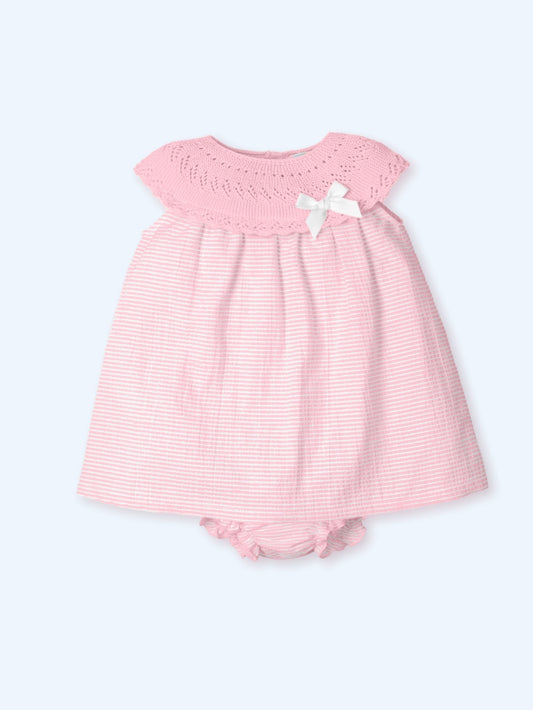 Vestido Seersucker Fresa