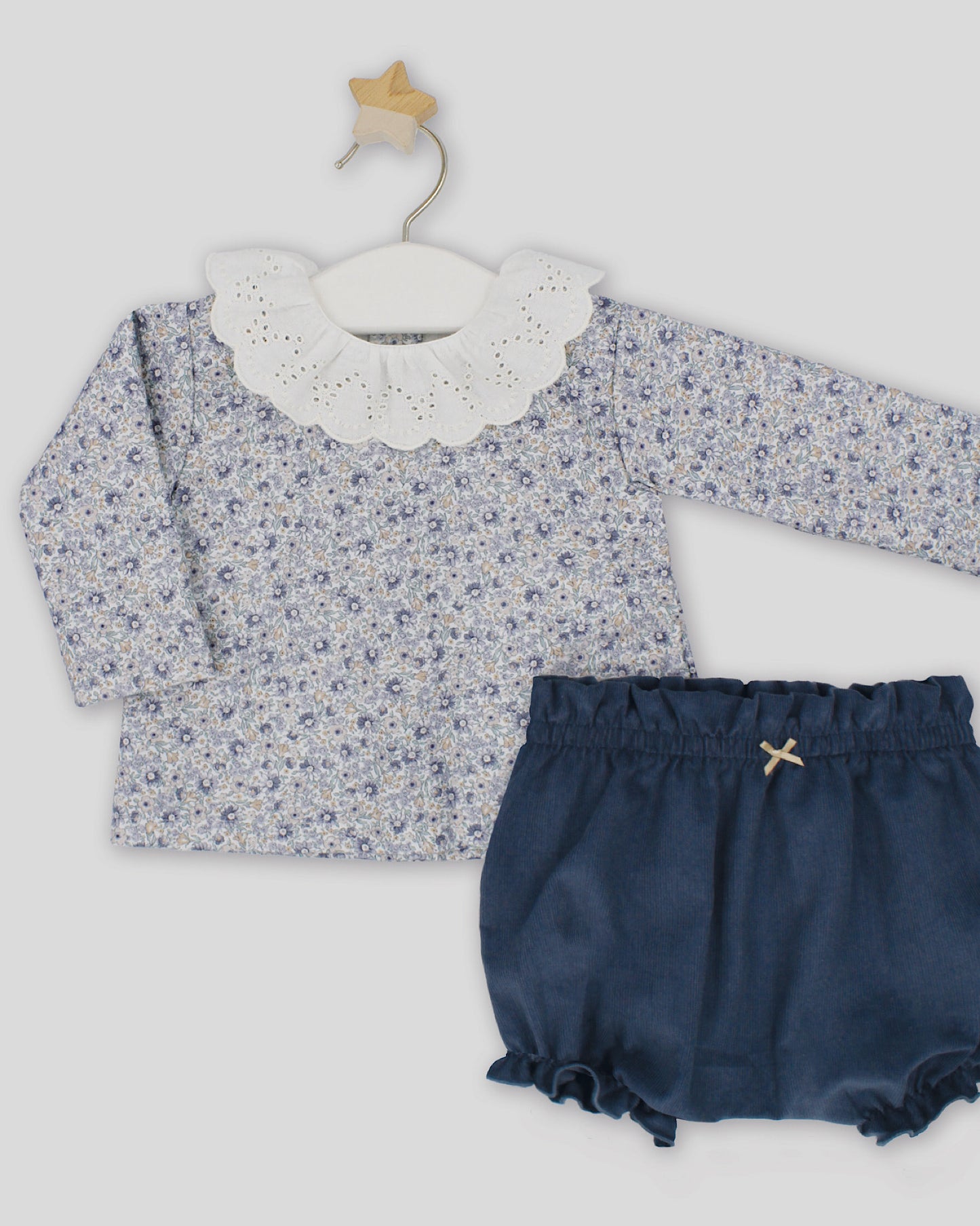 Camisa y Bombacho Flores Marino