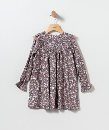 Vestido Flores Rosado y Tulle