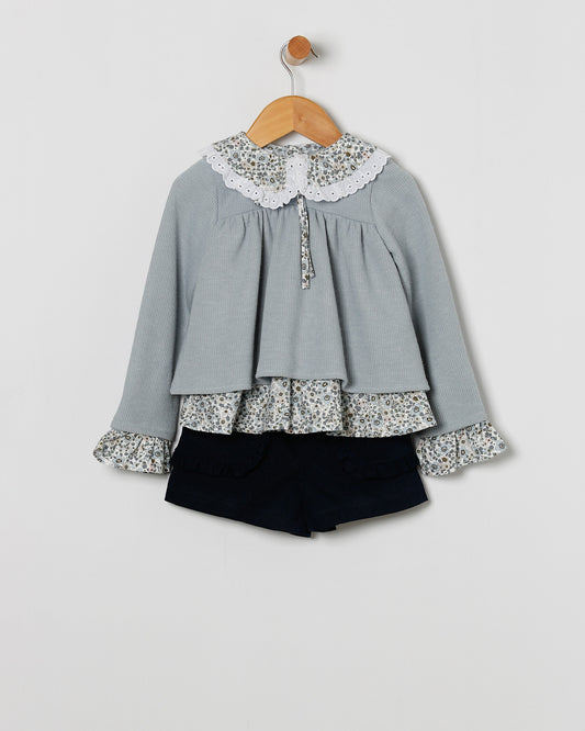 Conjunto Short Azul Nublado