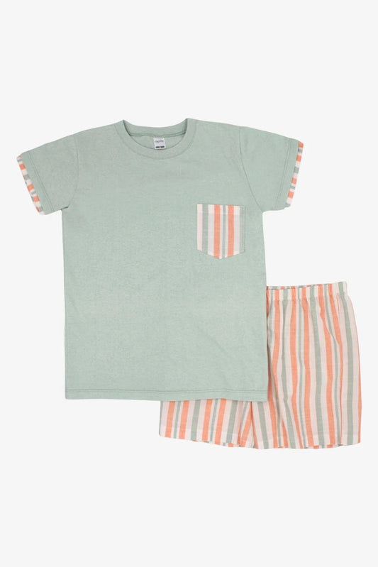 Camisa y Short Verde Naranja