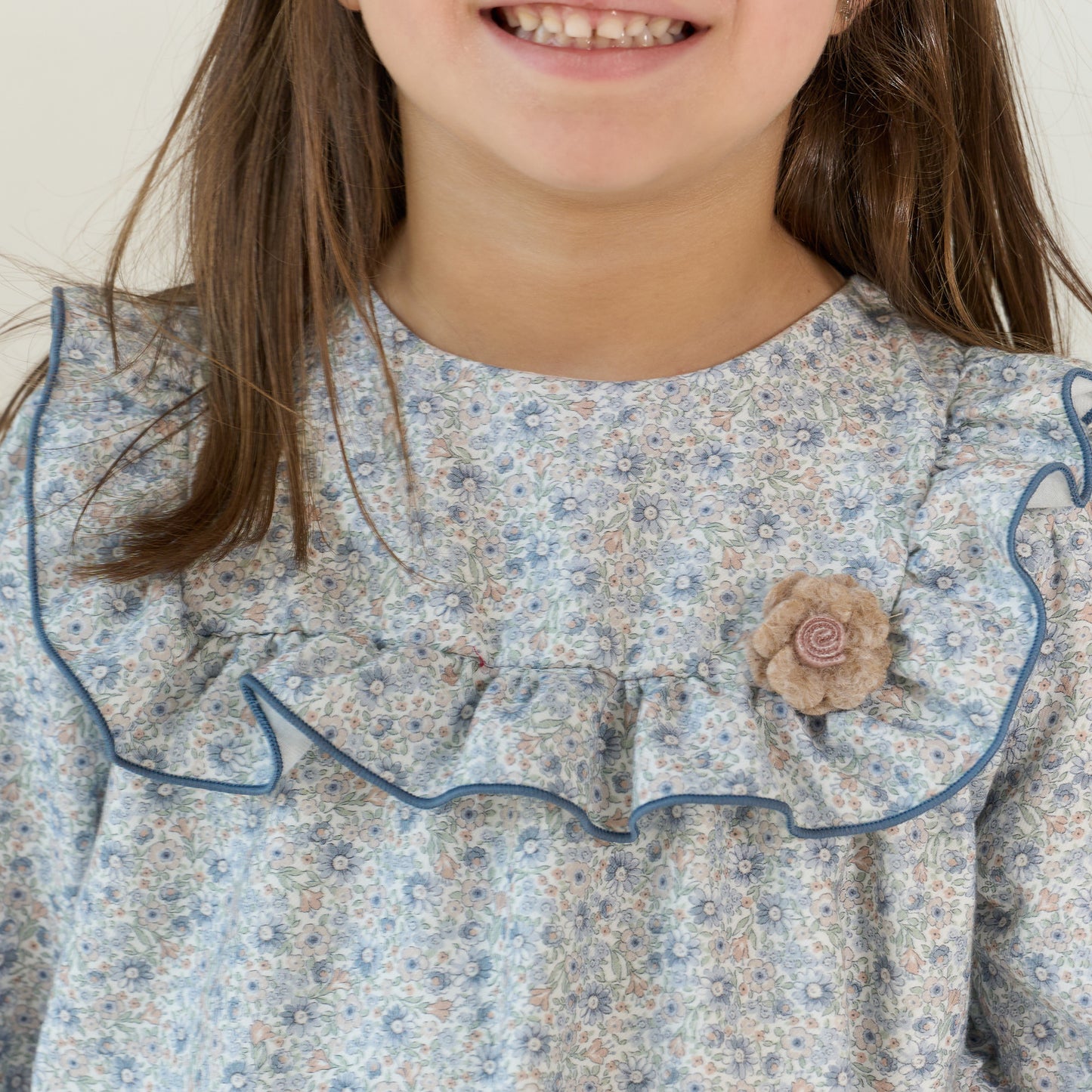 Vestido Azul Flores Marino