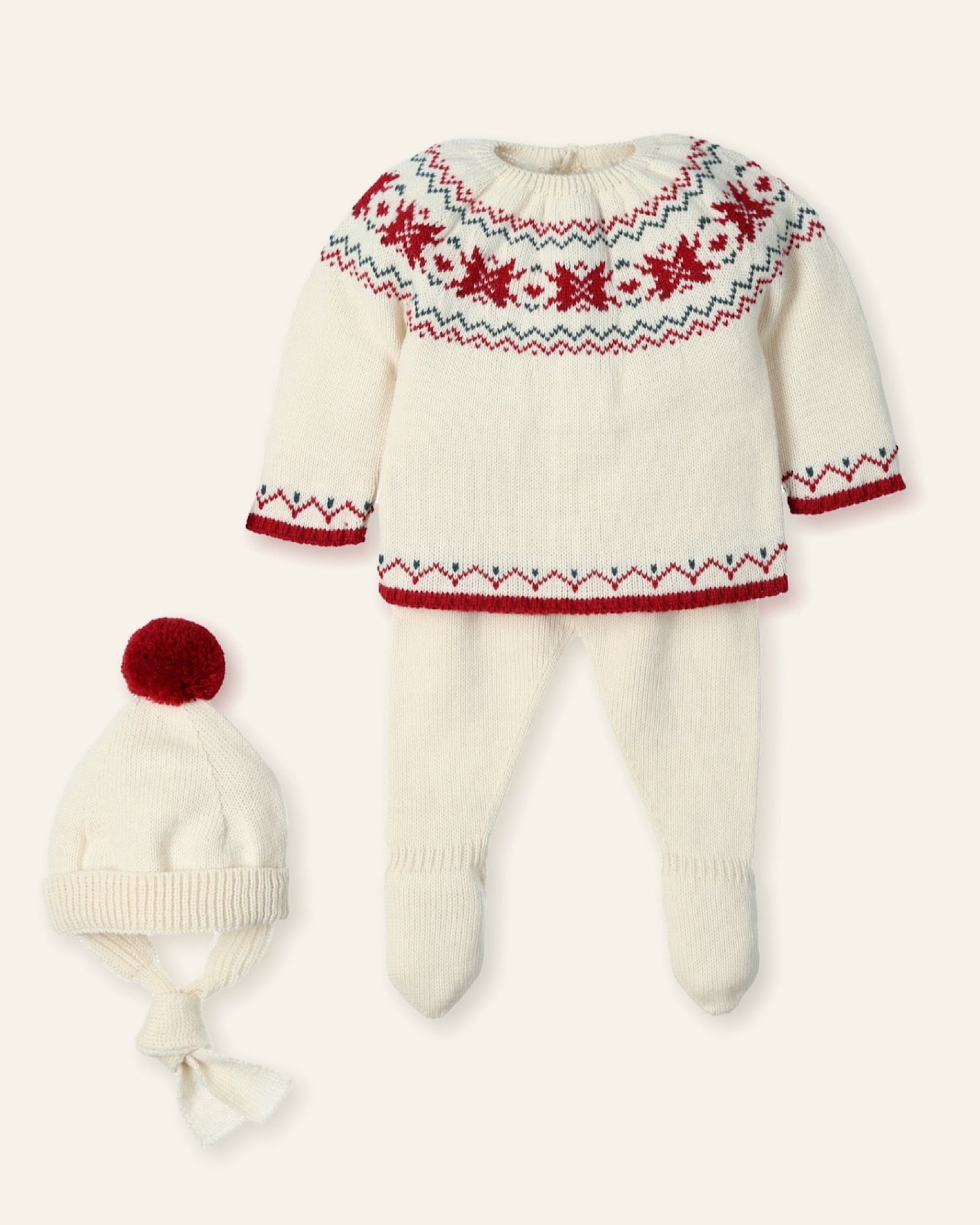 Traje tejido 3 piezas navidad