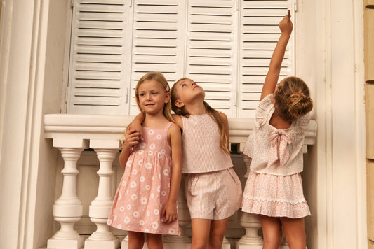 Short Set rayas rosa