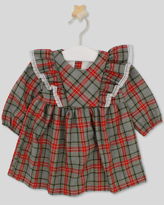 Vestido Rojo y Gris