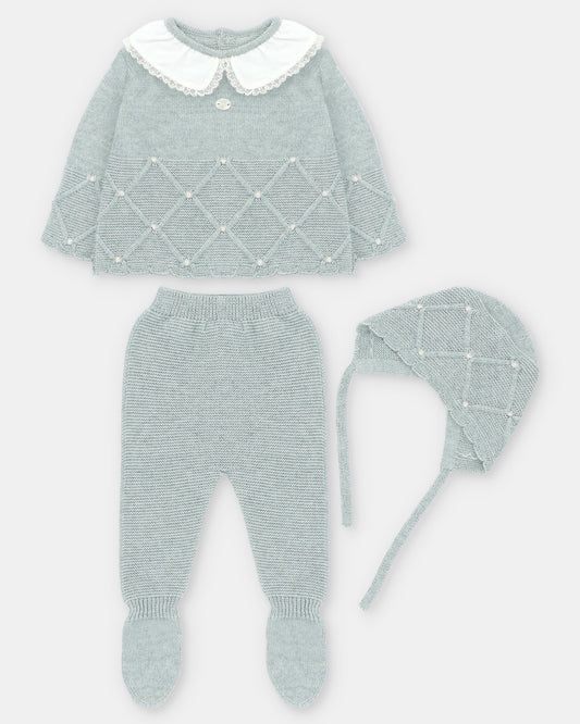 Conjunto Tejido Niña York (Rosa)