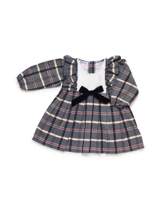 Vestido Cuadros Lazo Terciopelo