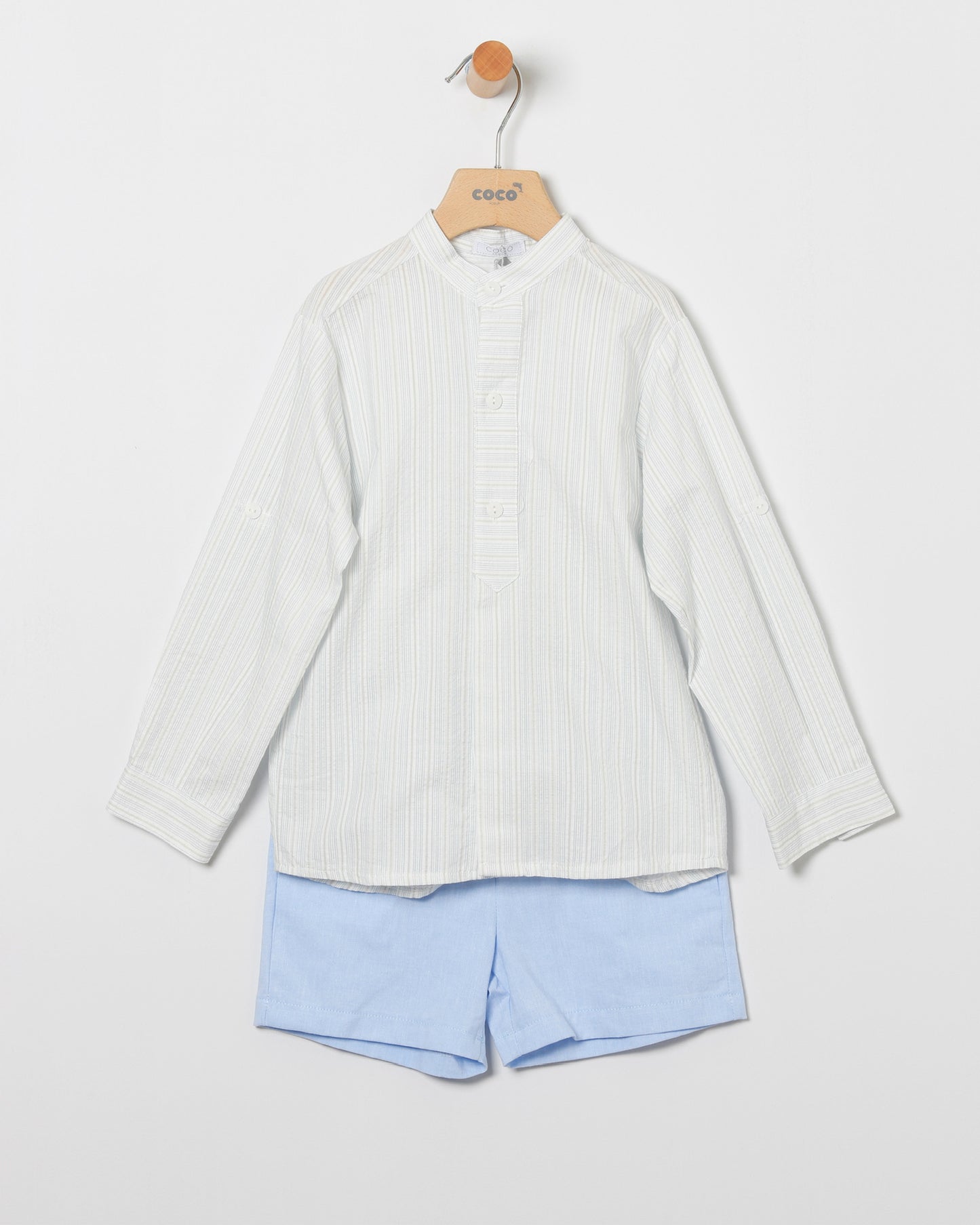 Conjunto Boy Rayas Celeste