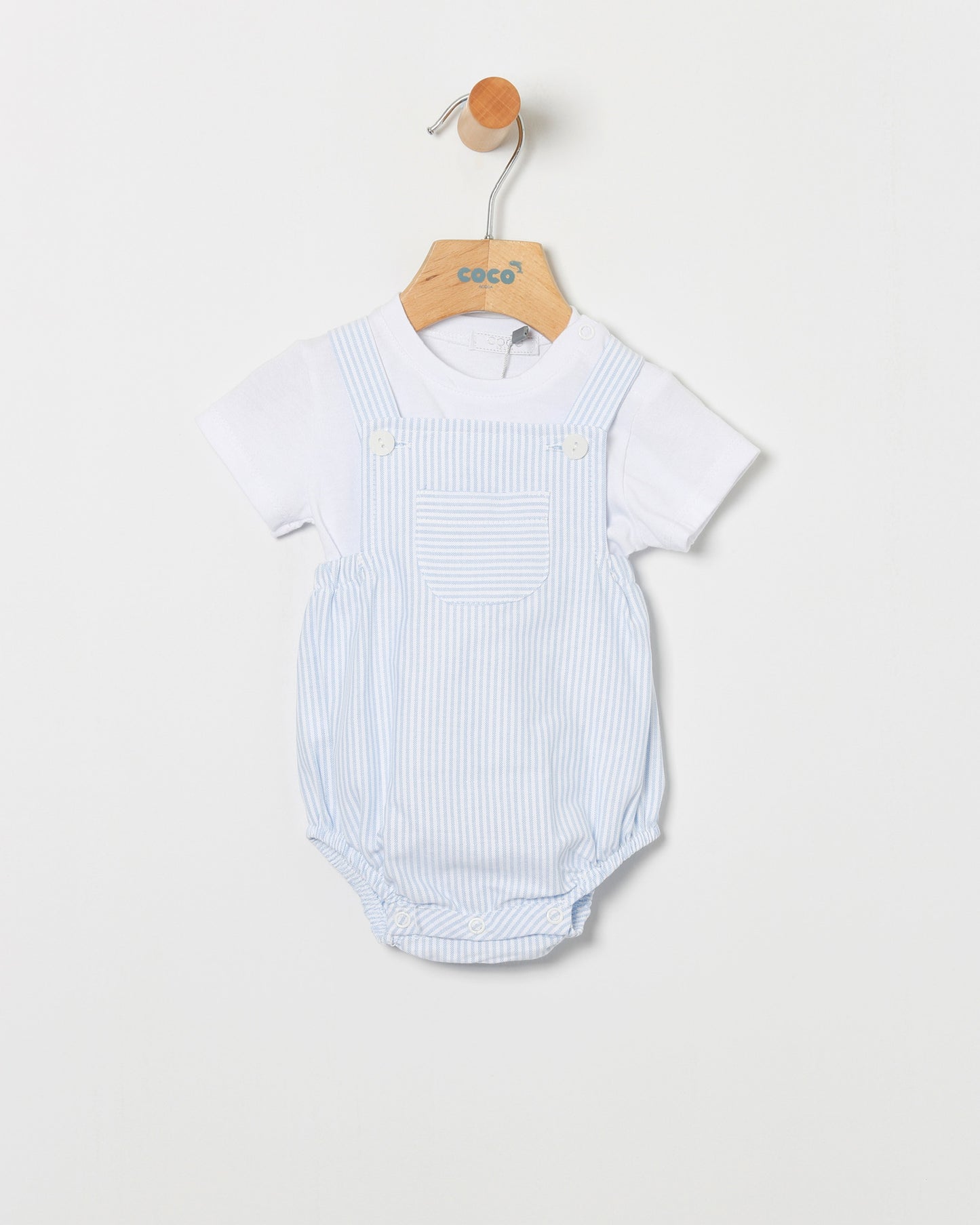 Camisa y Peto Rayas Celeste