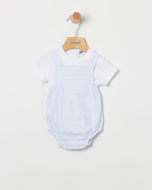 Camisa y Peto Rayas Celeste